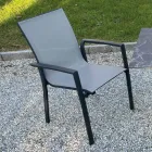 Silla apilable para exterior de aluminio y textileno - Mira Viadurini
