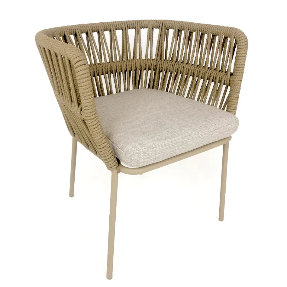 Sillón de exterior Cliff Talenti en cuerda y tela de Palomba Viadurini