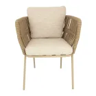 Sillón de exterior Cliff Talenti en cuerda y tela de Palomba Viadurini