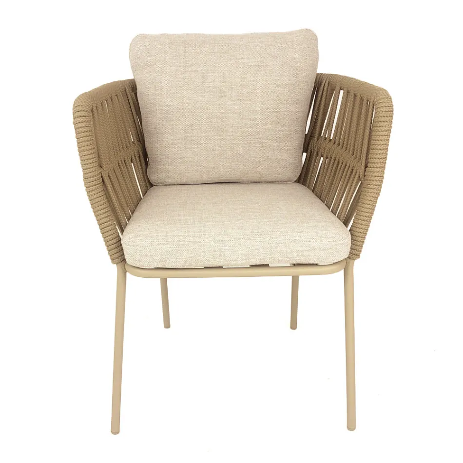 Sillón de exterior Cliff Talenti en cuerda y tela de Palomba Viadurini