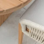 Sillón de exterior en teca y tejido de polietileno - Jhon Viadurini