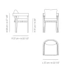 Sillón de exterior en tejido y estructura de madera fabricado en Italia - Briga Viadurini