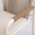 Sillón de exterior de aluminio beige y cuerda Terra - Luxe Viadurini