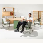 Silla de jardín de aluminio y tejido de cuerda - Asteria Viadurini