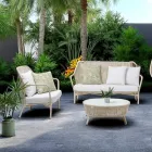 Silla de jardín de aluminio y tejido de cuerda - Asteria Viadurini