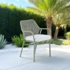 Silla de jardín de aluminio y tejido de cuerda - Asteria Viadurini