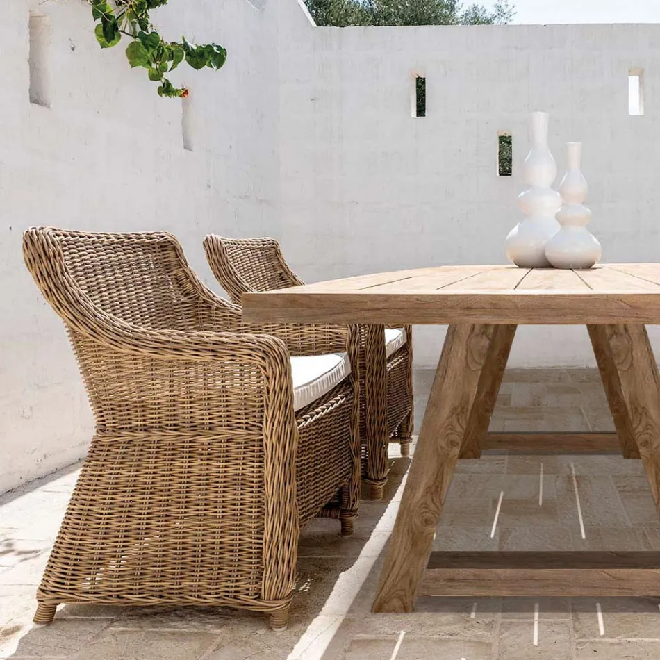 Sillón de jardín en tejido de fibra sintética Made in Italy - Tillie Viadurini