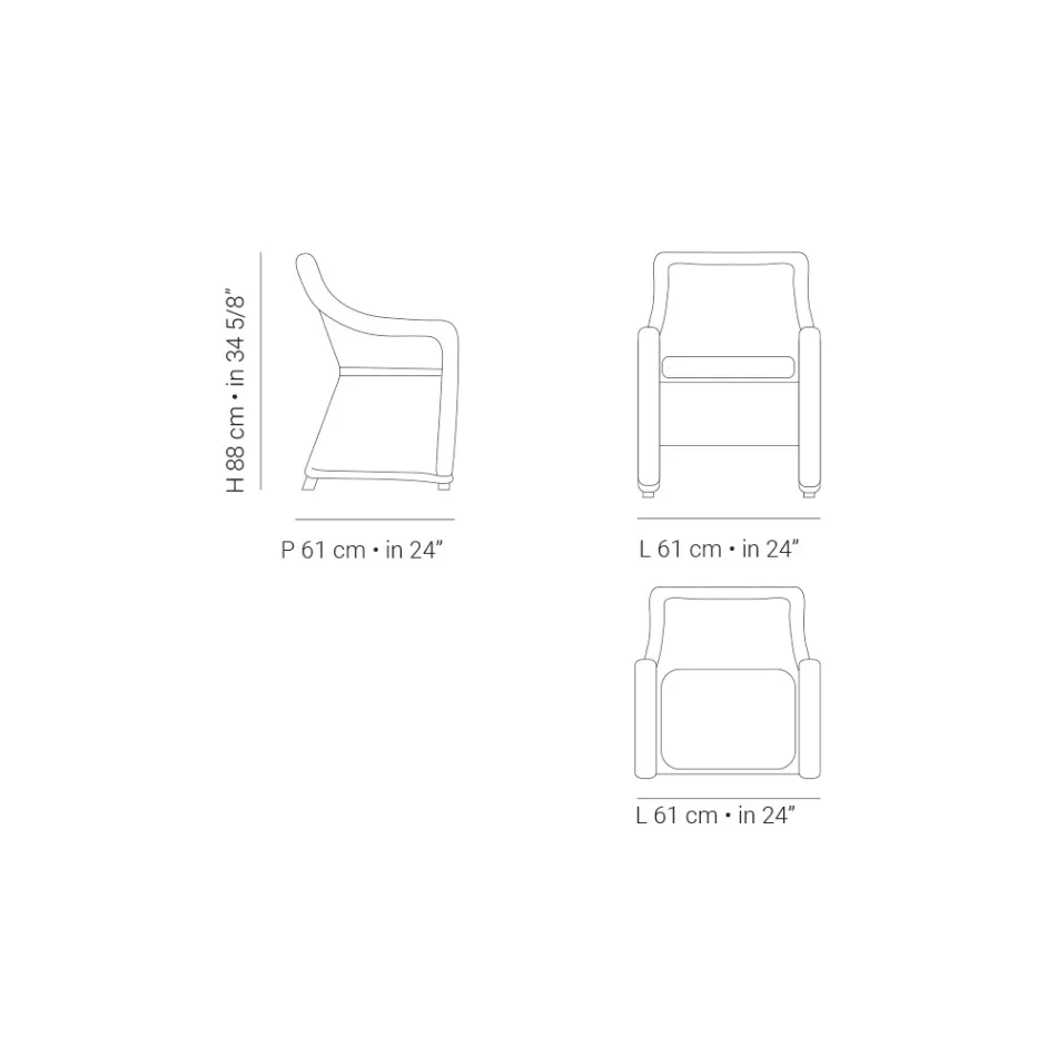 Sillón de jardín en tejido de fibra sintética Made in Italy - Tillie Viadurini