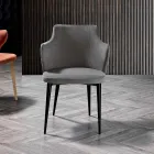 Elegante sillón de salón en tela de colores y metal negro - Duquesa Viadurini