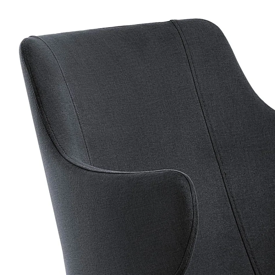 Elegante sillón de salón en tela de colores y metal negro - Duquesa Viadurini