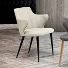 Elegante sillón de salón en tela de colores y metal negro - Duquesa Viadurini
