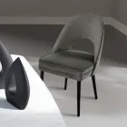 Sillón de salón en diferentes tejidos con carcasa de madera - Edgar Viadurini