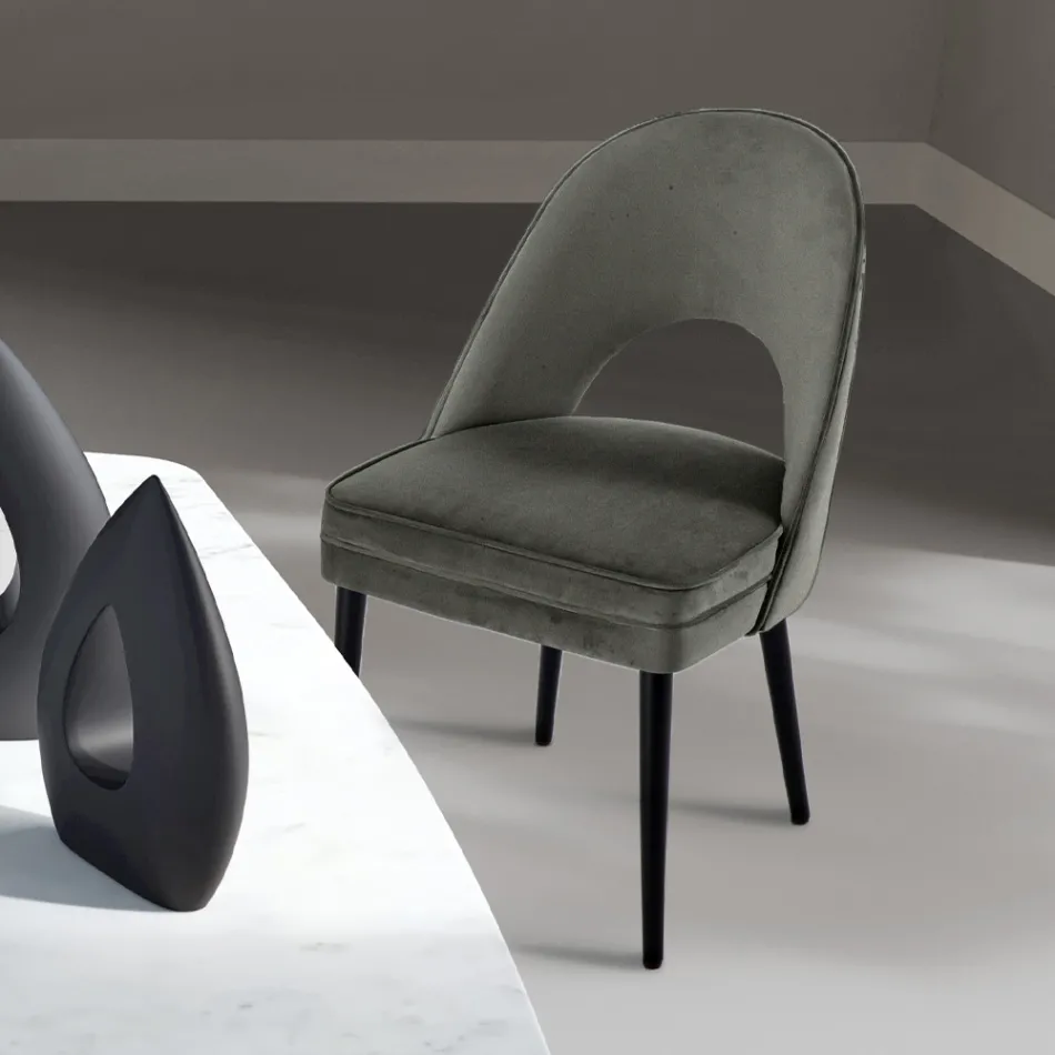 Sillón de salón en diferentes tejidos con carcasa de madera - Edgar Viadurini