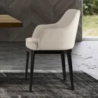 Sillón de salón en diferentes tejidos y madera maciza Made in Italy - Evy Viadurini