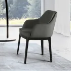 Sillón de salón en diferentes tejidos y madera maciza Made in Italy - Evy Viadurini