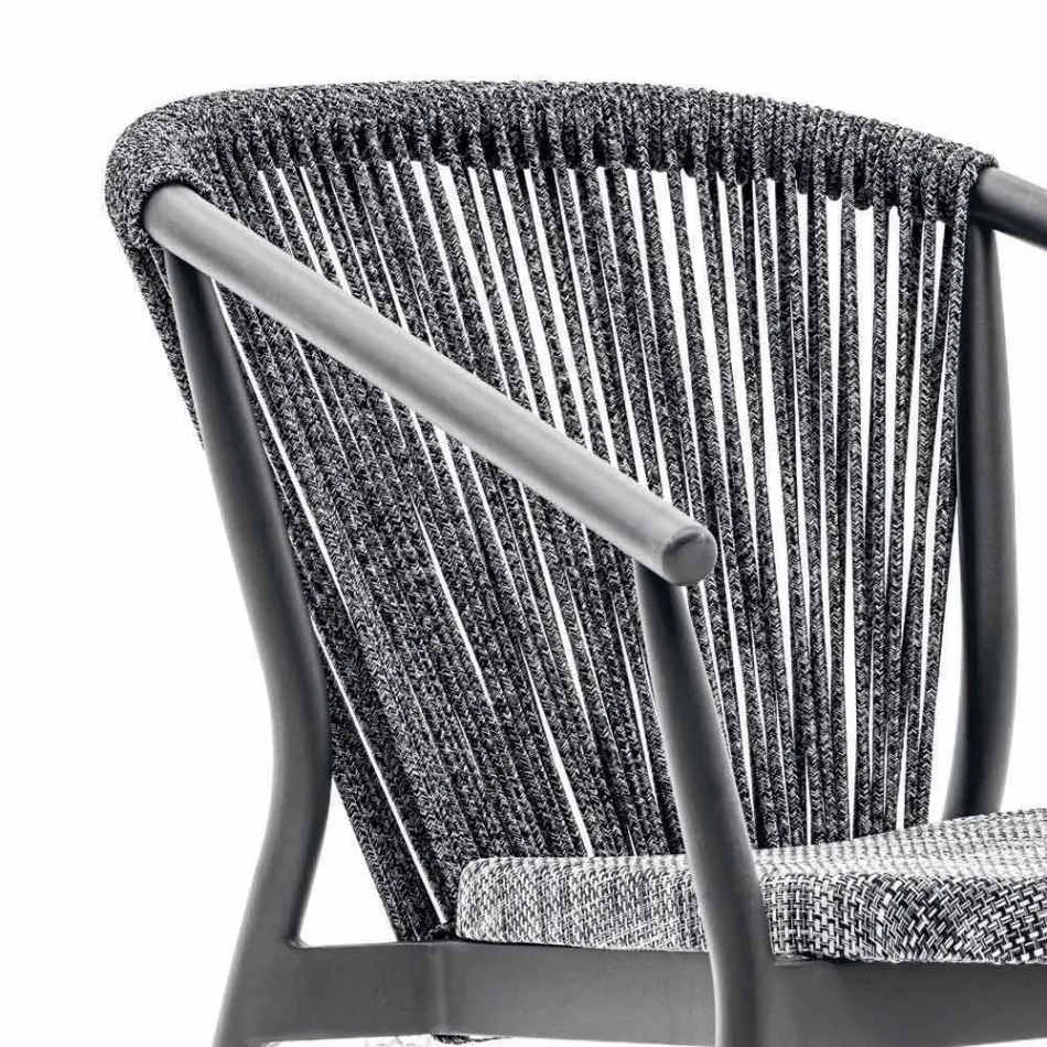 Sillón de jardín apilable de aluminio y tela - Smart By Varaschin Viadurini