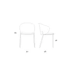 Sillón de metal y asiento Neve Cashmere Made in Italy - Ivy Viadurini