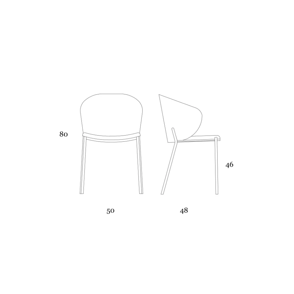 Sillón de metal y asiento Neve Cashmere Made in Italy - Ivy Viadurini