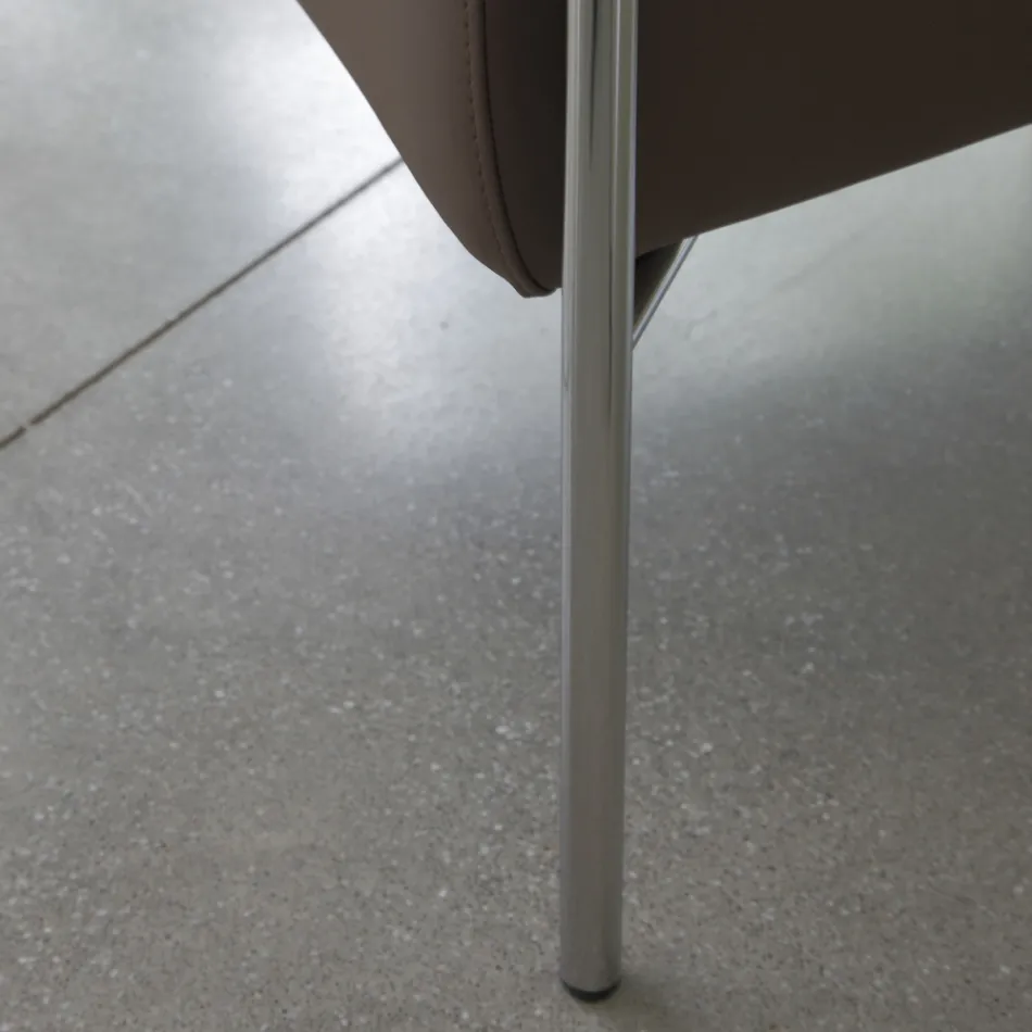 Sillón de metal y asiento de ecopiel Made in Italy - Menta Viadurini