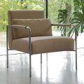 Sillón de metal y asiento de ecopiel Made in Italy - Menta