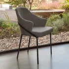 Sillón de metal y asiento de tejido reciclado Made in Italy - Sage Viadurini