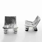 Chaise longue en blanco y negro Slide Low Lita Aniversario hecho en Italia Viadurini