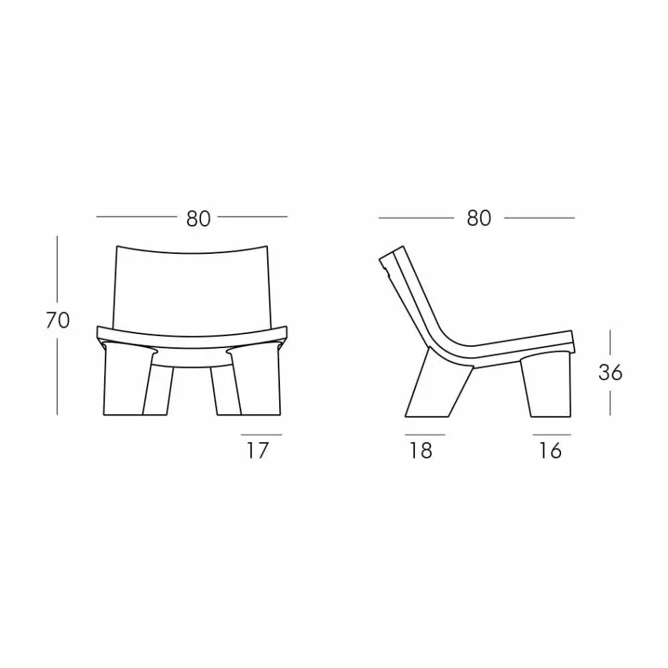 Chaise longue en blanco y negro Slide Low Lita Aniversario hecho en Italia Viadurini