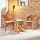 Sillón de exterior de mimbre con cojín de asiento - Nathaniel Viadurini