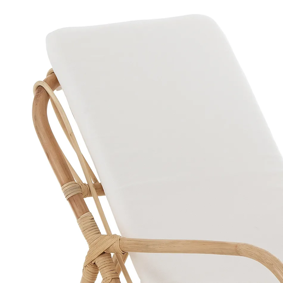 Sillón para ambientes interiores y exteriores en ratán y cojín de algodón - Jouer Viadurini