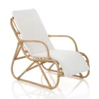 Sillón para ambientes interiores y exteriores en ratán y cojín de algodón - Jouer Viadurini