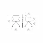 Sillón de oficina giratorio con ruedas y apoyabrazos Made in Italy - Felix Viadurini
