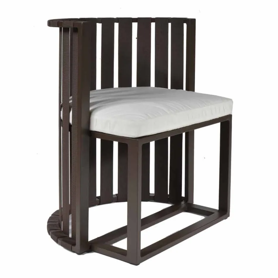 Sillón de comedor al aire libre en aluminio y cuerdas de diseño de lujo - Julie Viadurini