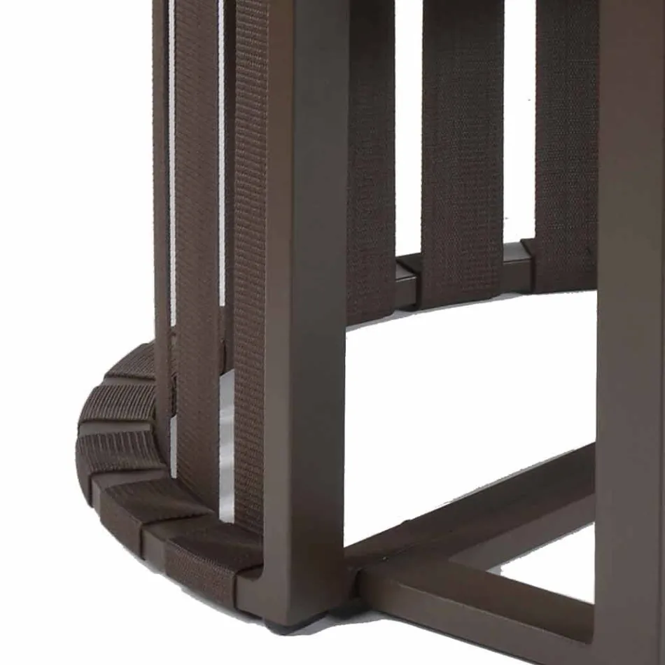 Sillón de comedor al aire libre en aluminio y cuerdas de diseño de lujo - Julie Viadurini