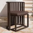 Sillón de comedor al aire libre en aluminio y cuerdas de diseño de lujo - Julie Viadurini