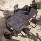 Sillón de comedor al aire libre en aluminio y cuerdas de diseño de lujo - Julie Viadurini
