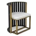 Sillón de comedor al aire libre en aluminio y cuerdas de diseño de lujo - Julie Viadurini