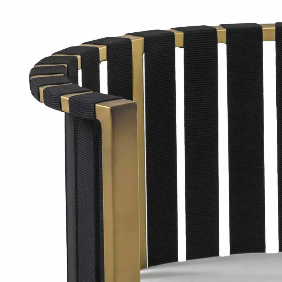 Sillón de comedor al aire libre en aluminio y cuerdas de diseño de lujo - Julie Viadurini