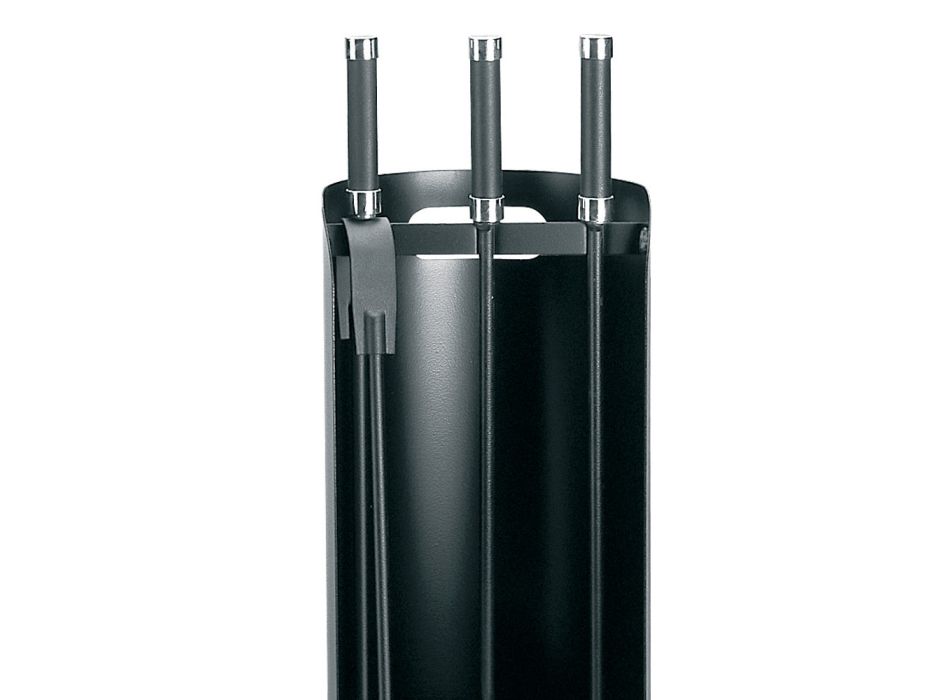 Portaherramientas con 3 herramientas metálicas para chimenea Made in Italy - Bazar Viadurini