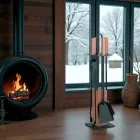 Portaherramientas con 4 accesorios, mangos y estructura de madera Made in Italy - Koi Viadurini