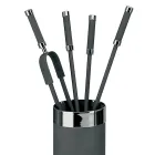 Portaherramientas con 4 accesorios para chimenea incluidos Made in Italy - Serpiente Viadurini