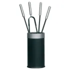 Portaherramientas con 4 accesorios para chimenea incluidos Made in Italy - Serpiente Viadurini