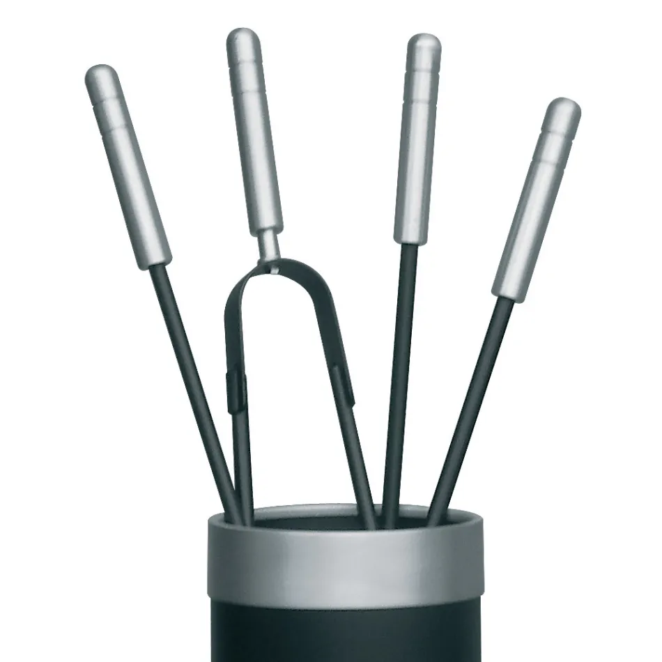 Portaherramientas con 4 accesorios para chimenea incluidos Made in Italy - Serpiente Viadurini