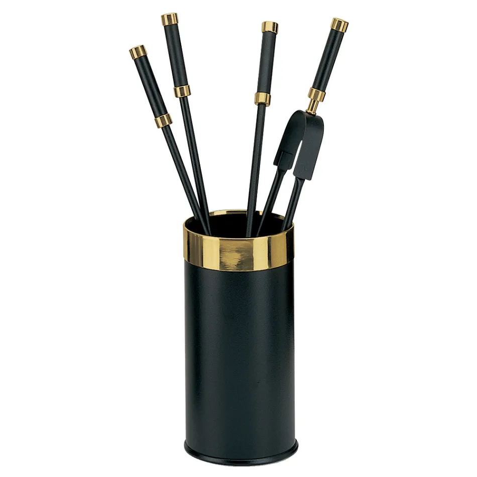 Portaherramientas con 4 accesorios para chimenea incluidos Made in Italy - Serpiente Viadurini