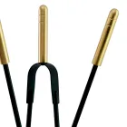 Portaherramientas con 4 herramientas para el cuidado de la chimenea Made in Italy - Fakir Viadurini