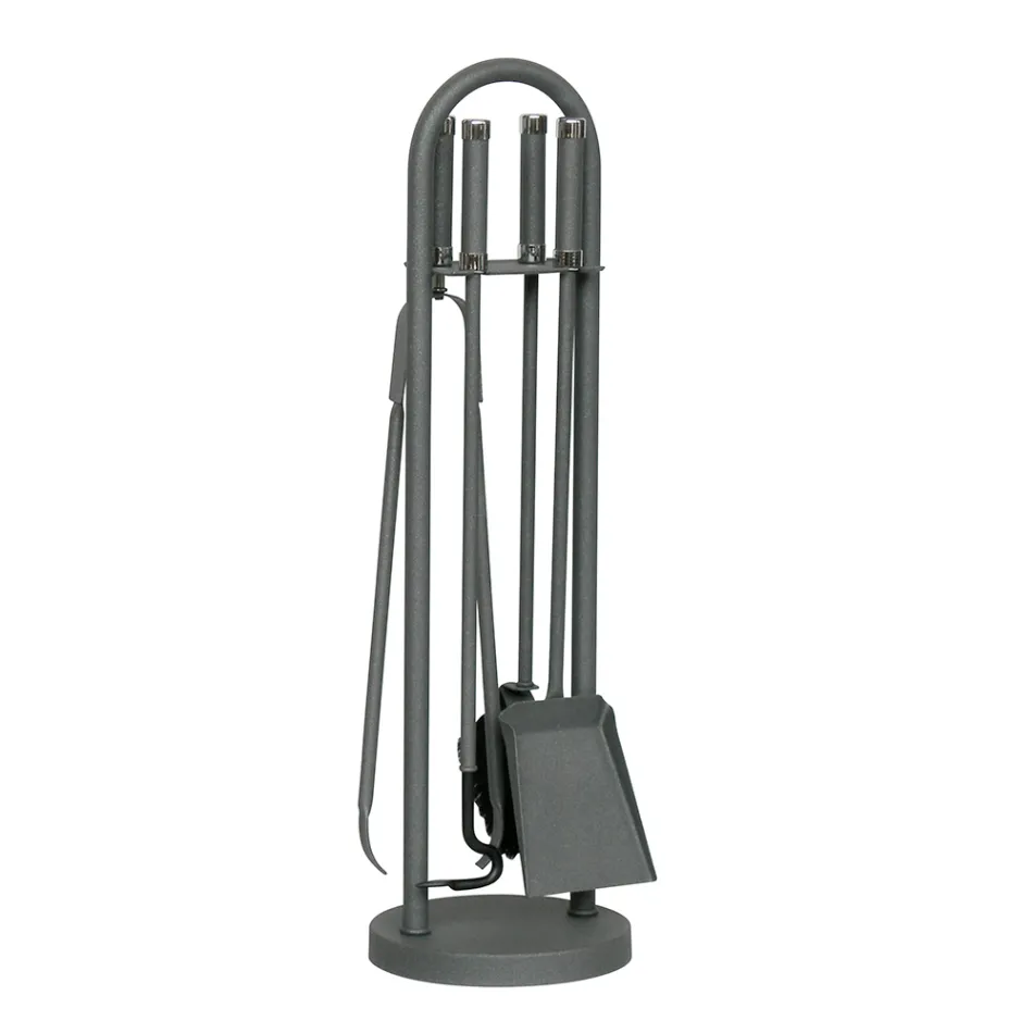 Portaherramientas con 4 herramientas para chimenea Made in Italy - Licaone Viadurini