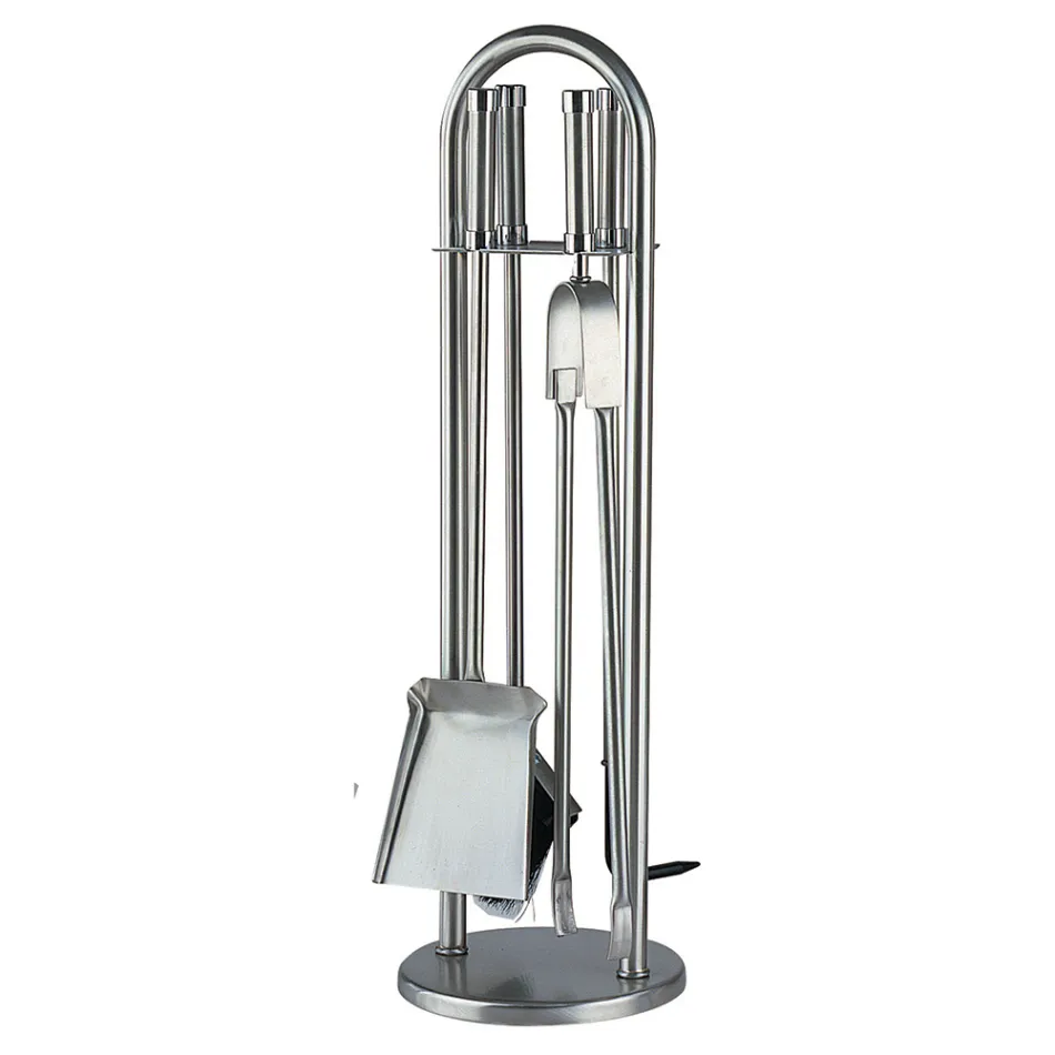 Portaherramientas con 4 herramientas para chimenea Made in Italy - Licaone Viadurini