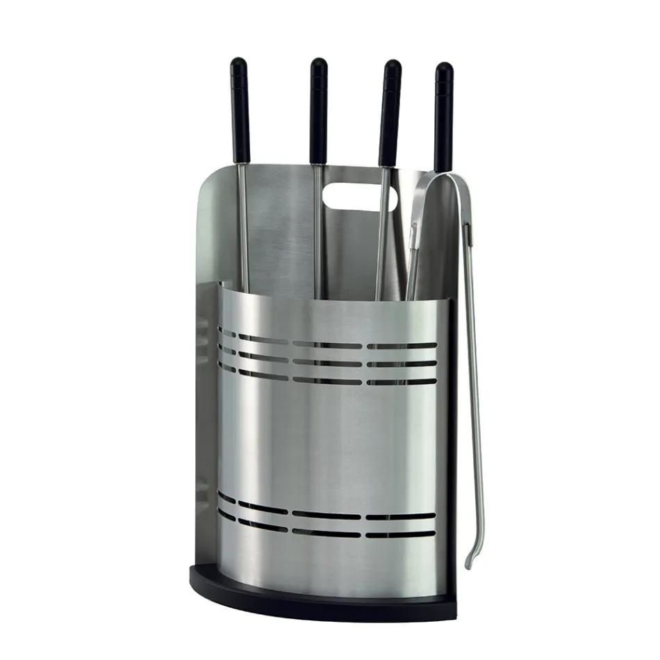 Portaherramientas fijo con 4 herramientas para chimenea Made in Italy - Bonsai Viadurini