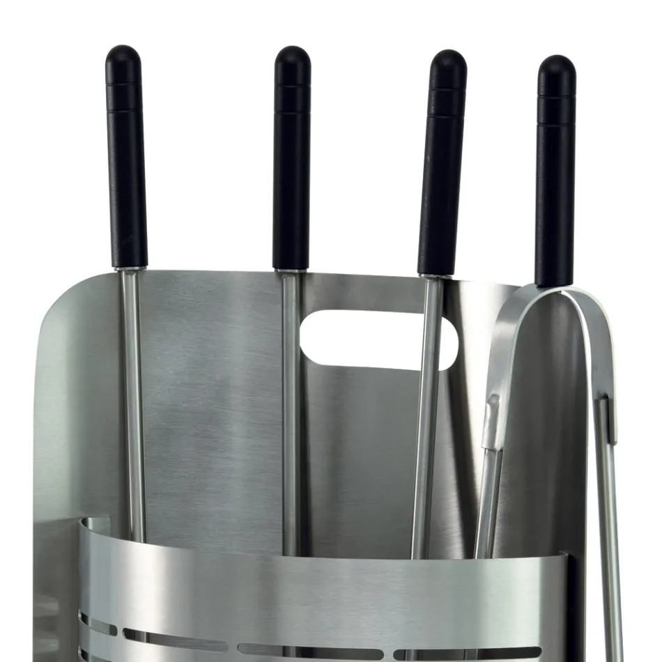 Portaherramientas fijo con 4 herramientas para chimenea Made in Italy - Bonsai Viadurini