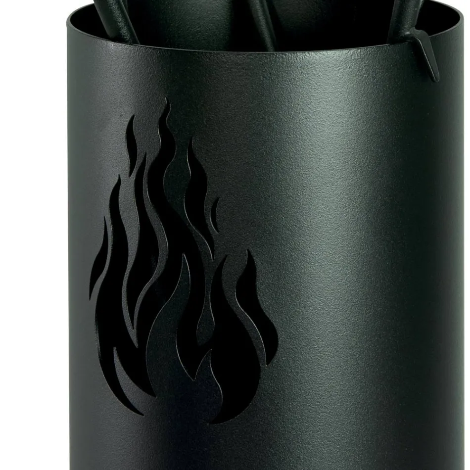 Portaherramientas de metal con 4 accesorios y llama Made in Italy - Fakir Viadurini