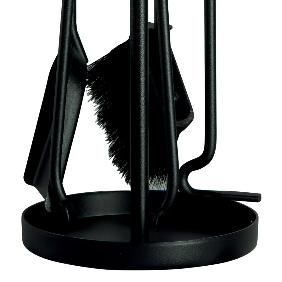 Portaherramientas de metal con 4 herramientas para chimenea Made in Italy - Safari Viadurini